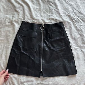 Leather mini skirt
